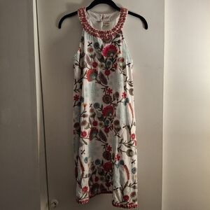 Dolma Women's Vibrant Floral Embroidered Midi Dress